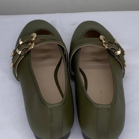NEW TUCKERNUCK Nina Leather Ballet Flats – Olive Green – Women’s Size 9 - Picture 3 of 7